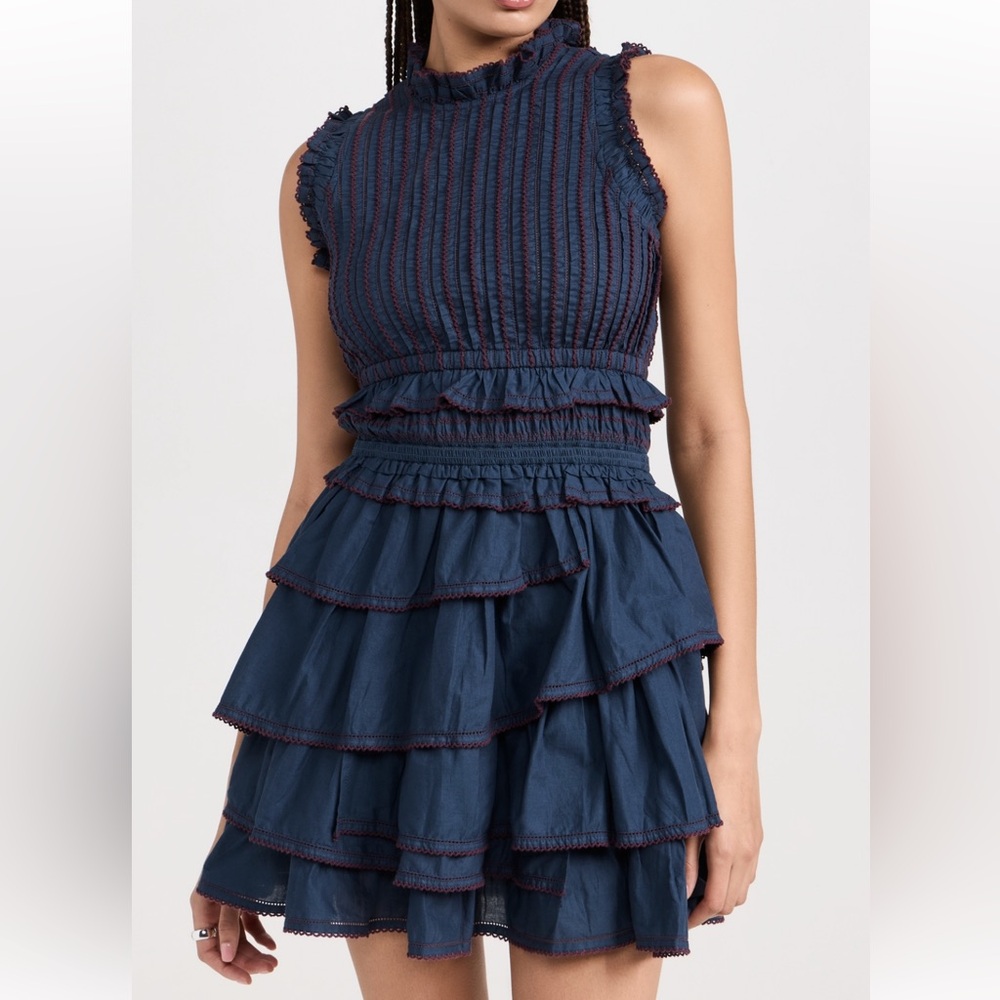 Sea New York Navy Ruffle Dress